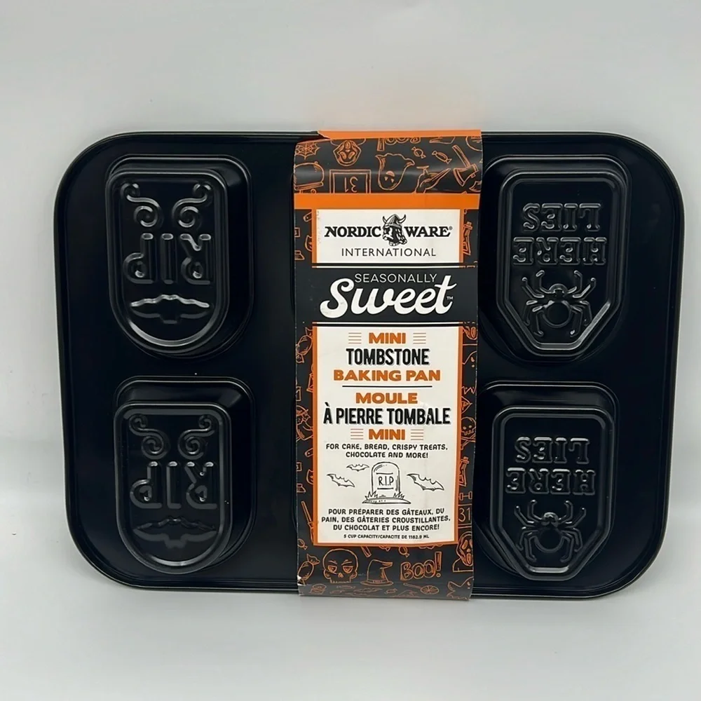 Nordic Ware Mini Tombstone Halloween Non-Stick Cake Baking Pans Discontinued‎